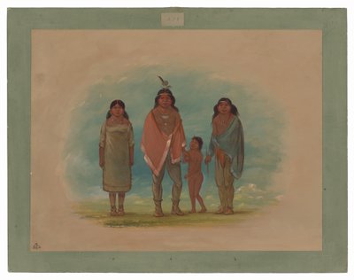 パタゴン チーフ、彼の兄弟、娘 作： George Catlin