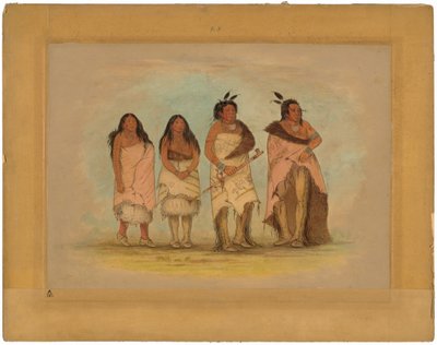 ポーネピクトの酋長、二人の娘、そして一人の戦士 作： George Catlin