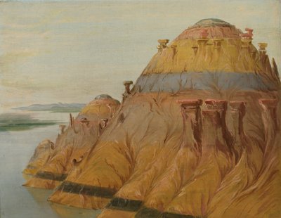 絵のように美しいクレイ・ブラフ、セントルイス上空1700マイル 作： George Catlin
