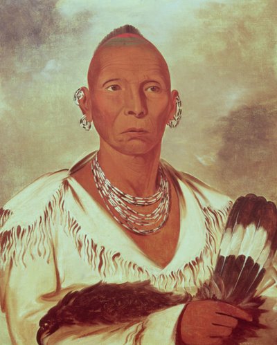 ブラックホーク、インディアンチーフの肖像画 作： George Catlin