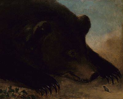 グリズリーベアとネズミの肖像、等身大 作： George Catlin