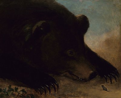 ハイイログマとネズミの肖像画、等身大、1846-1848。 作： George Catlin