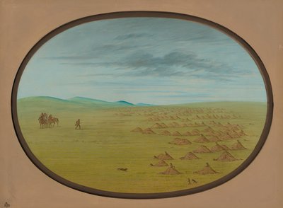 プレーリードッグ村、18611869。 作： George Catlin