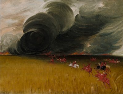 プレーリー・メドウズ・バーニング 作： George Catlin