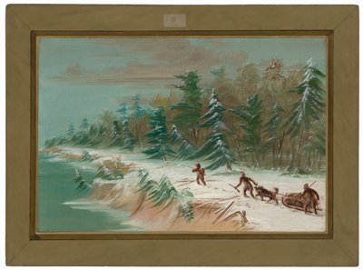 そりでフォート・フロンテナックへ戻る。　1679年2月 作： George Catlin