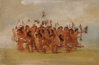 スカルプダンス、テトン川の河口、1835-1837年。 作： George Catlin