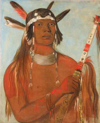 ネズミ色の羽根、シーク・ヘダ、注目の勇者 作： George Catlin