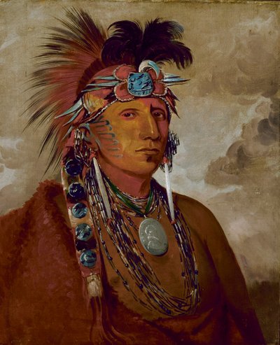 酋長、狼 作： George Catlin