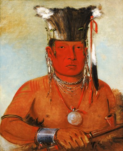 Shaw-da-mon-née, There He Goes, a Brave, 1832. 作： George Catlin