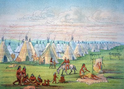 Sioux Camp Scene 作： George Catlin