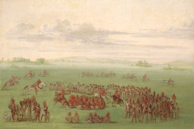 「サウク族とフォックス族の奇妙な習慣「スモーキングホース 作： George Catlin