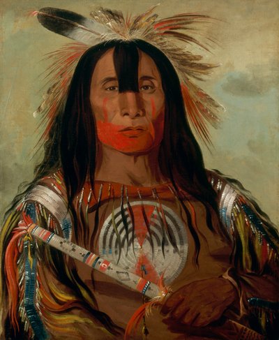 スタミックオズック、バッファローブルズバックファット、ヘッドチーフ、ブラッドトライブ、1832 作： George Catlin