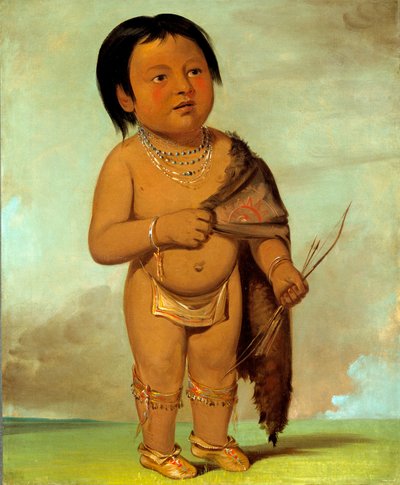 チャアエス・カ・ディング、バッファロー・ブルの背脂の孫 作： George Catlin