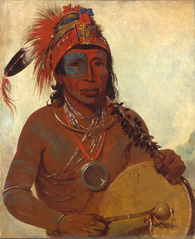 Tóh-to-wah-kón-da-pee、Blue Medicine、Ting-ta-to-ah Band の薬師、1835 年。 作： George Catlin