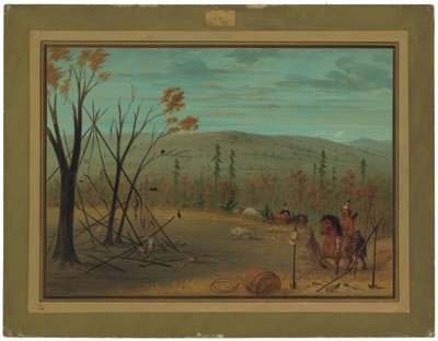 秋の狩りから戻ってきたシャイアン・ブラザーズ 作： George Catlin