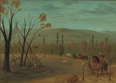 秋の狩りから戻ってきたシャイアン兄弟、18611869。 作： George Catlin