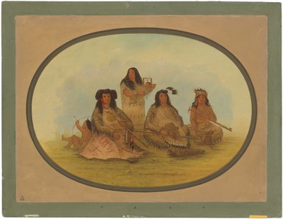 数人のインディアンを連れたスー族の酋長 作： George Catlin