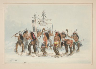 スノーシューダンス、pl。 北米インディアンのポートフォリオから14人 作： George Catlin