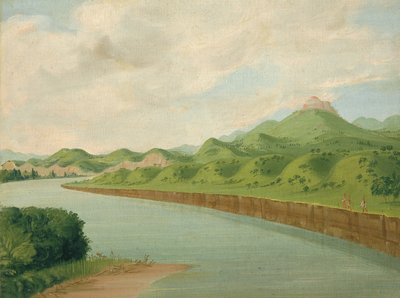 タワー、セントルイスから 1100 マイル上、1832 年。 作： George Catlin