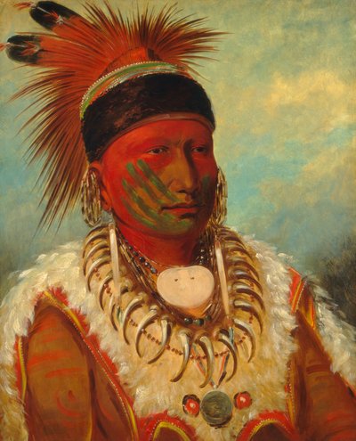 白い雲、アイオワ州の酋長 作： George Catlin
