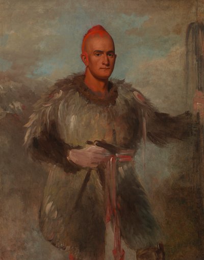 インドの衣装を着たセオドア・バー・カトリン、1840～1841年。 作： George Catlin