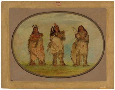 スー族の 3 人の著名な戦士 作： George Catlin