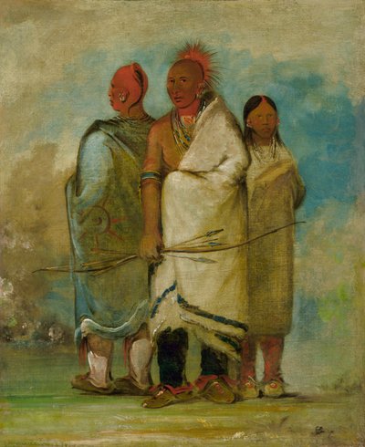 3 人のフォックス インディアン、1837 ～ 1839 年。 作： George Catlin