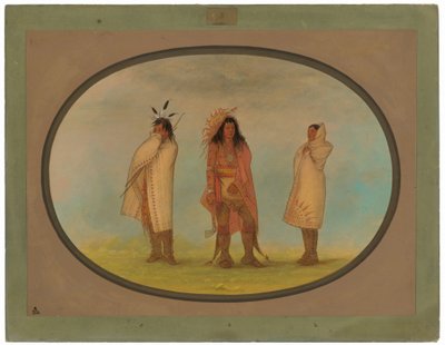 3 人のイロコイ族インディアン 作： George Catlin