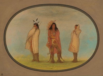 3 人のイロコイ インディアン、18611869。 作： George Catlin