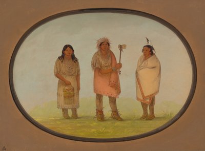 3 人のピアンケショー インディアン、18611869。 作： George Catlin