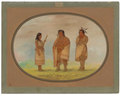 3 人のポタワトミ インディアン 作： George Catlin