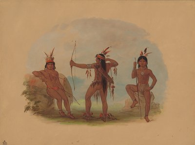 3 人のウォヤウェイ インディアン、18541869。 作： George Catlin