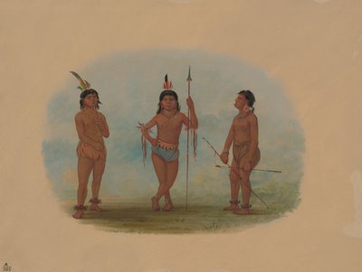 3 人の若いトボ男、18541869。 作： George Catlin