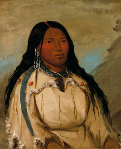 トウ・エ・カ・ウェット、クリー族の女性 作： George Catlin
