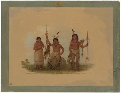 2 人のアラパホ族の戦士と 1 人の女性 作： George Catlin