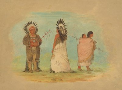 2 人のオットー チーフと 1 人の女性、18611869。 作： George Catlin