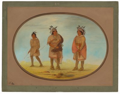 2人のWeeah Warriorsと1人の女性 作： George Catlin