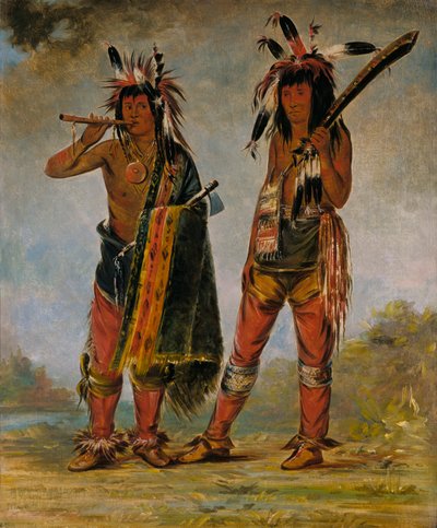 2 人の若者、1835 年または 1836 年。 作： George Catlin