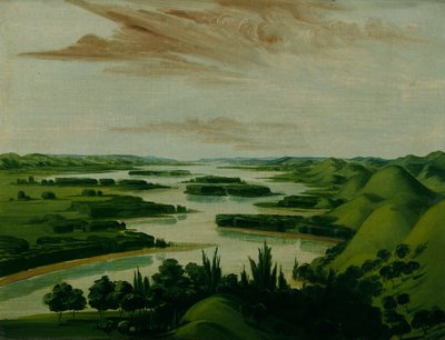 セントルイス上空1300マイル、フロイドの墓からの眺め 作： George Catlin