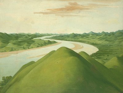 テキサス州クロス・ティンバーズ」の眺め 作： George Catlin
