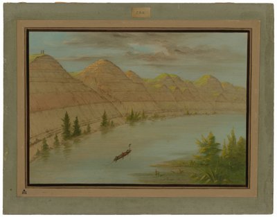 ミズーリ州アッパーの「大回り道」での眺め 作： George Catlin