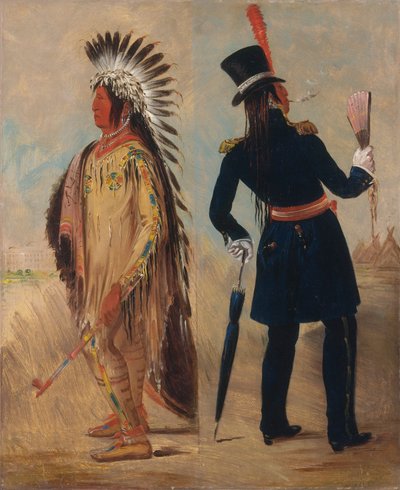 ウィ・ジュン・ジョン、ハトの卵の頭（光） ワシントンを往き、ワシントンから帰る 作： George Catlin