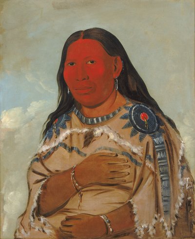 2 つのカラスの妻、1832 年。 作： George Catlin