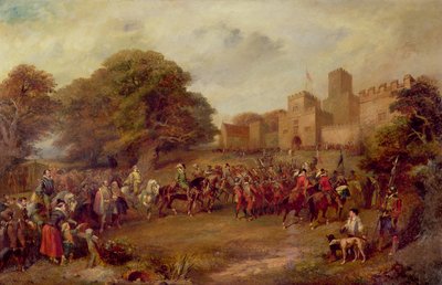 1617年にジェームズ1世がホートンタワーを訪問 作： George Cattermole