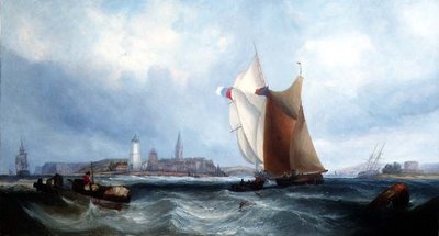 フランス沿岸の船舶 作： George Chambers
