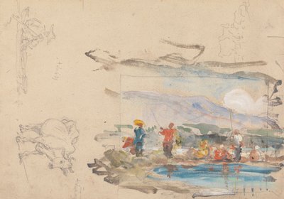 Uma piscina com figuras 作： George Chinnery