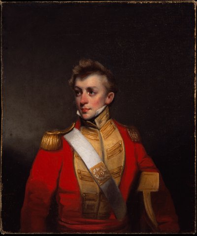 1824年頃の第13ボンベイ先住民歩兵の正体不明の将校 作： George Chinnery