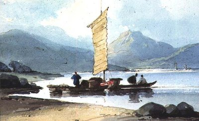 黄色の帆、中国のボート 作： George Chinnery