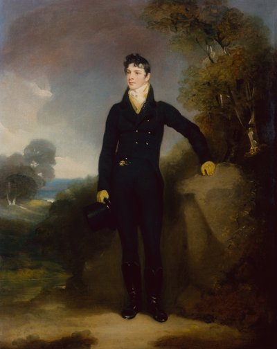 貴族の肖像、リムリック伯と思われる (キャンバスに油彩) 作： George Chinnery