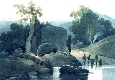 ヒンドゥー教の清めで廃墟の墓 作： George Chinnery